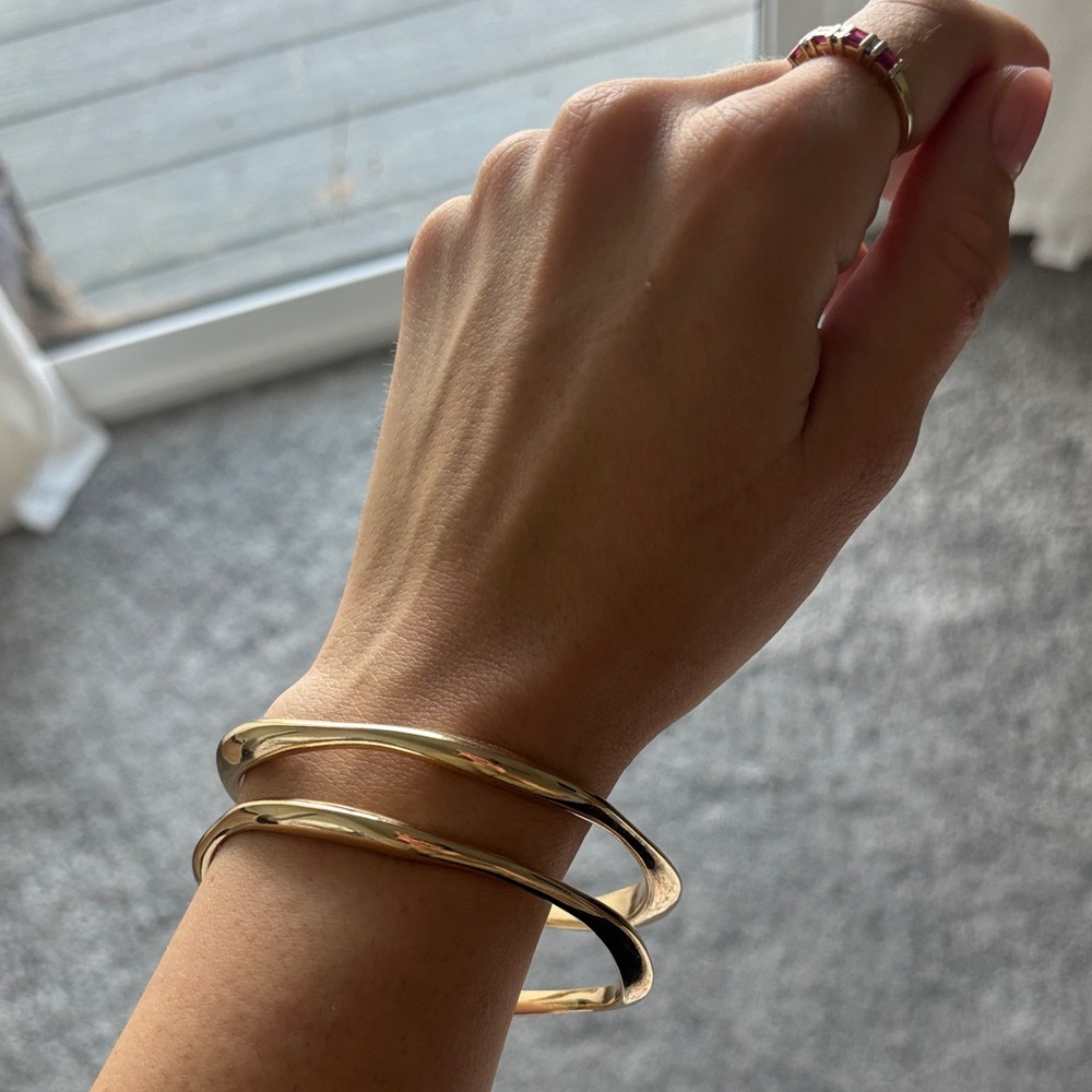 Elegant Gold Toned Oval Bangle Bracelet Set from Open Edit Nordstrom